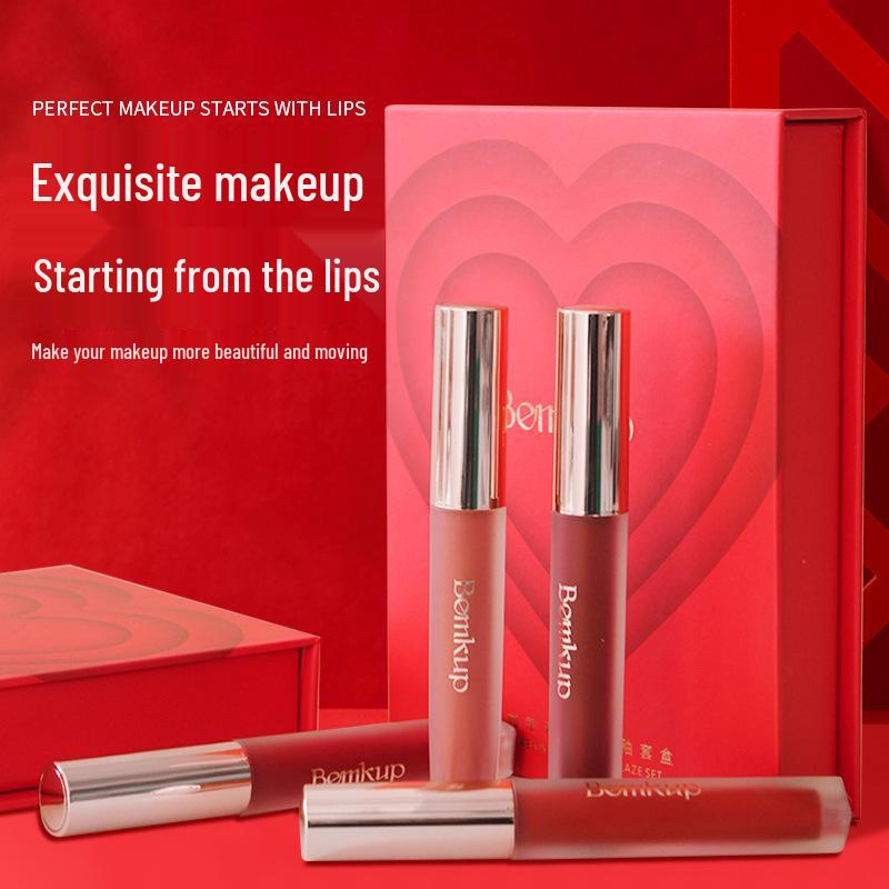 Velvet Matte Lip Gloss Gift Box: Non-Stick, Long-Lasting, Authentic Lipstick Set