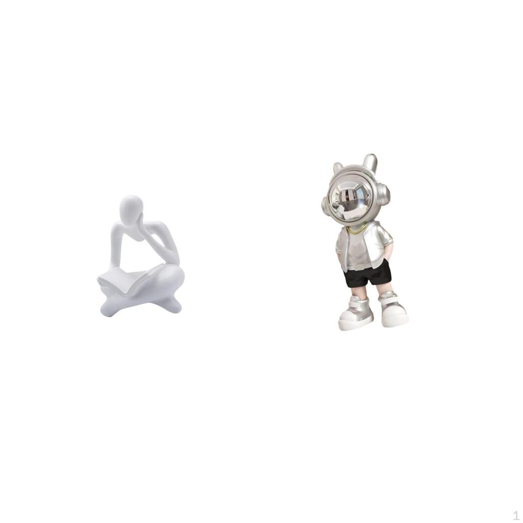 Abstract Astronaut Thinker Statue Decoration for Tabletop Living Room Shelf Office Bookshelf