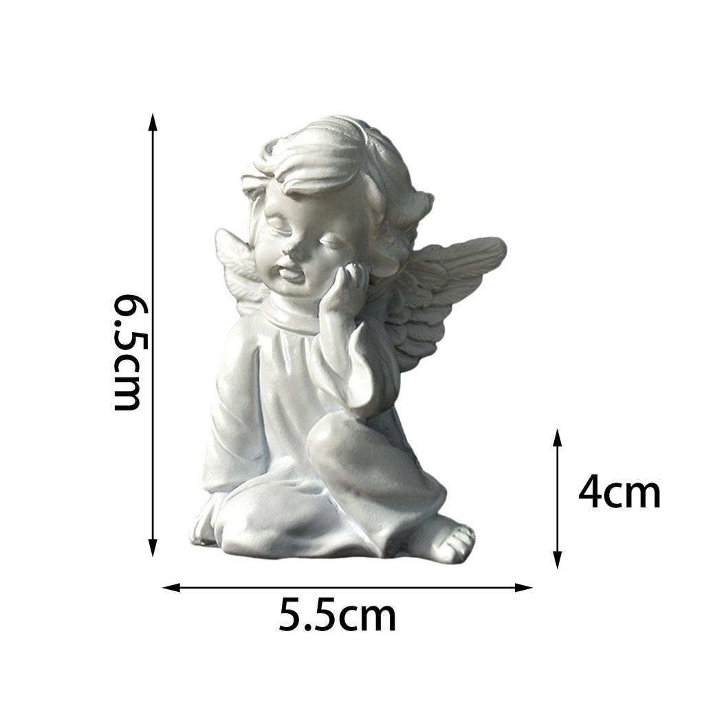 Angel Dog Cat Decoration Statue Resin Pet Memorial Statue Outdoor Garden Home Ornament Sleeping Angel Wing Sculpture