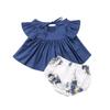 Baby Printed Ruffled Infant Outfits Suit