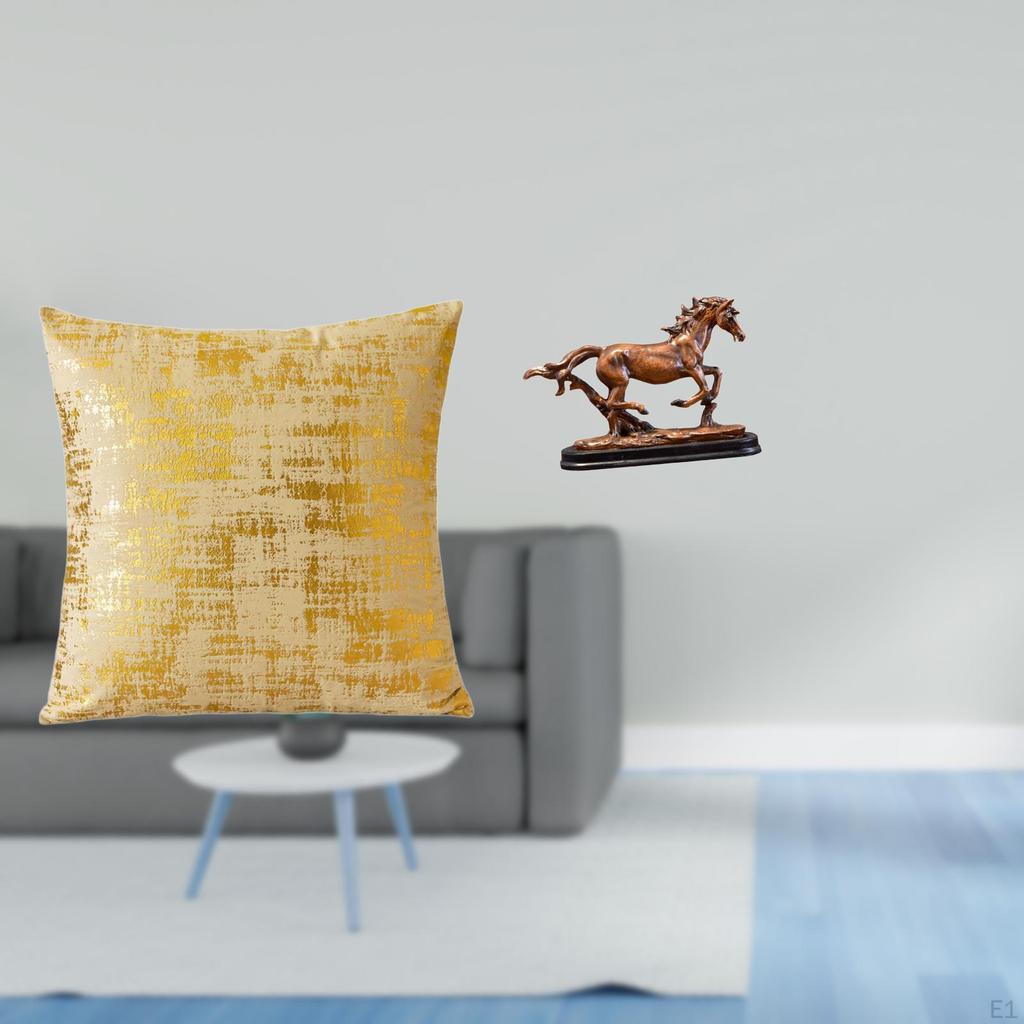 Elegant Sculpture Pillowcase Horse Artwork Cushion Cover for Living Room Office Dorm Car Desk