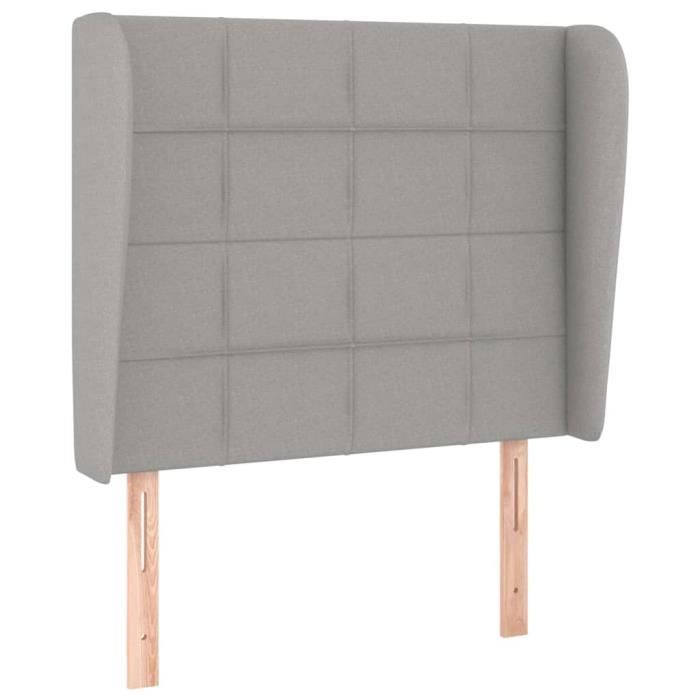 VidaXL Tête de lit avec oreilles Gris clair 83x23x118-128 cm Tissu3117930