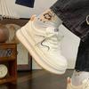 2026 new spring autumn women's casual shoes Height increase non slip platforms sneakers comfortable cross tied vulcanized shoes