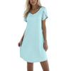 Women's Fashion Casual Color V Neck Short Sleeve Short Dress