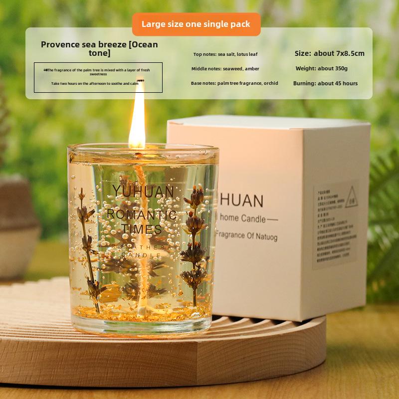 DIY Real Flower Jelly Scented Candle Cup - Creative Souvenir Gift for Girls' Bedroom with Long-Lasting Fragrance.