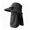 Full-Coverage Sun-proof Solar Fan Hat Breathable Wide-Brim Face Cover Bucket Hat with Shawl Trendy Outdoor Travel Hat Fishing