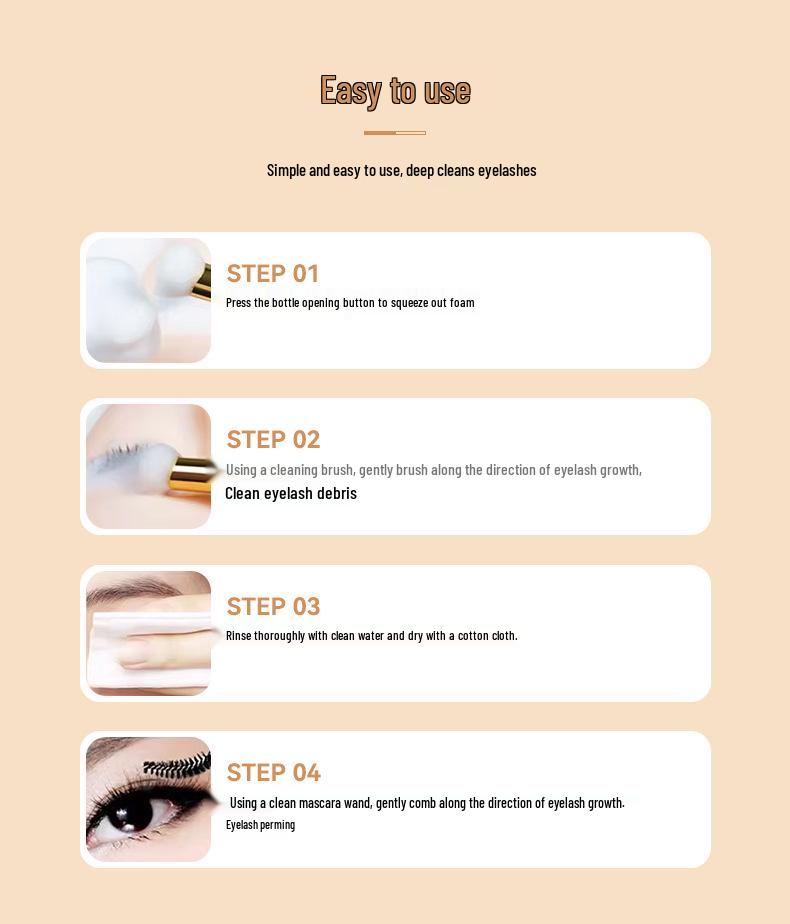 Cross-Border Cream Eyelash & Eyebrow Cleanser - Mousse Oil Remover for False Eyelashes & Lash Bubble Spa.