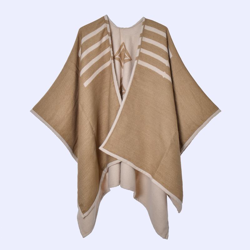 Simple and High-end Shawl Grassland Yunnan Shawl Cape with Cape Imitation Cashmere Scarf