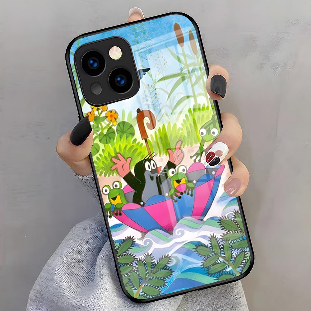 Cute The Little Mole Phone Case For IPhone 17 Pro Max 16 15 14 Pro Max 13 11 X Xs Xr 8 7Plus Glass Cover