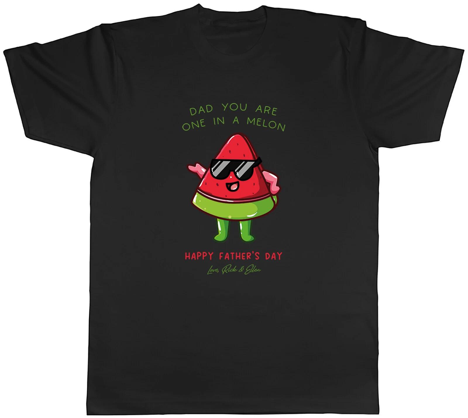 Personalised Happy Father s Day Mens T-Shirt Funny Dad One in a Melon Unisex Tee S