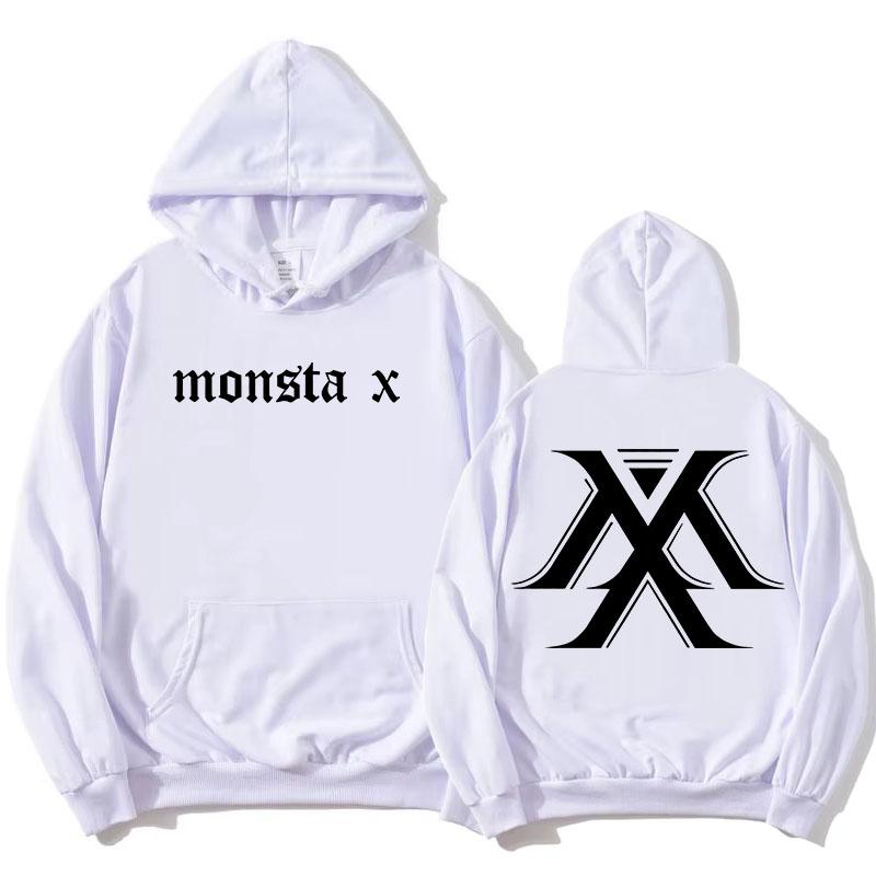 

MONSTAX Корейская мужская группа Модные худи 2025 EP The X С графическим принтом Толстовки с длинным рукавом Осенние женские пуловеры Унисекс S