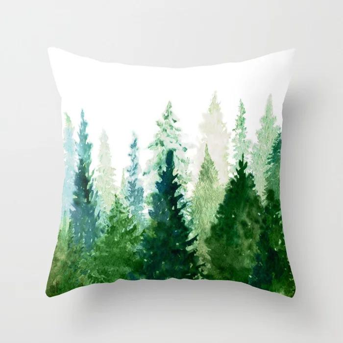 New Ocean Peak Landscape Painting Pillow Case Chinese Ink Scenery Pattern Car Sofa Pillow Cushion Cover