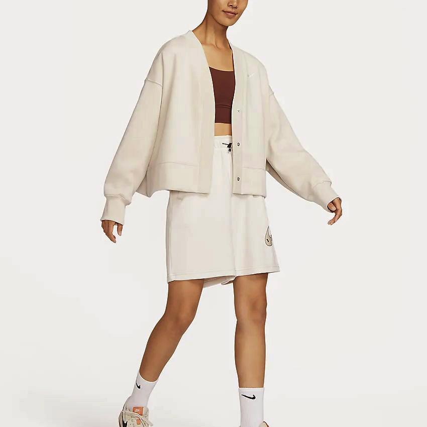 Nike Phoenix Fleece Ležérní Volný Úplet Dámské Topy Plachetnicově Bílá FB8773-104