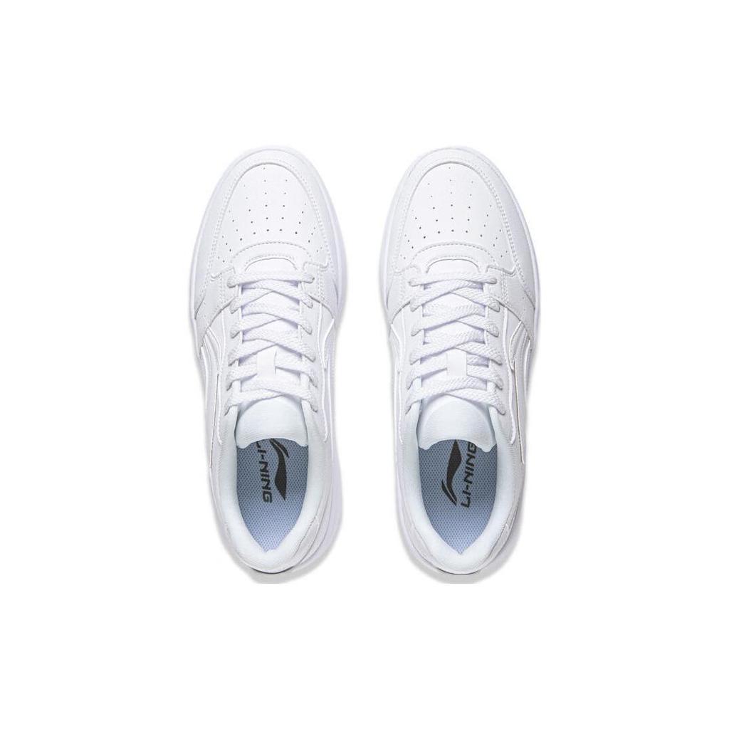 Li Ning Sycee Slip Resistant Cushioning Abrasion Resistant Height Increasing Low Top Skateboard Shoes Men's White AGCT339-6