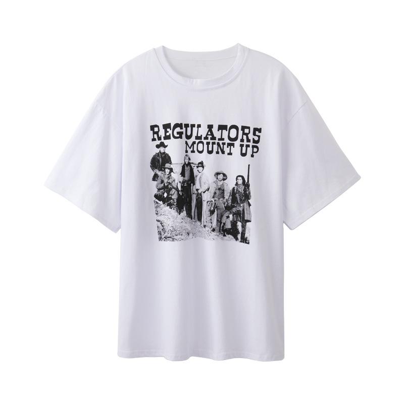 200g Pure Cotton Women's Oversized Loose-Fit Trendy Short-Sleeved T-Shirt - European & American Style