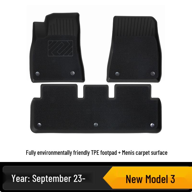 Tesla Model Y/3 TPE Front & Rear Trunk Mats and Foot Pad