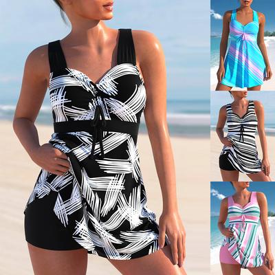 Women Sexy Large Size Floral Print Swimsuit Female Summer Two Piece Tankini Set Fashion Monokini Beachwear Bath Suit