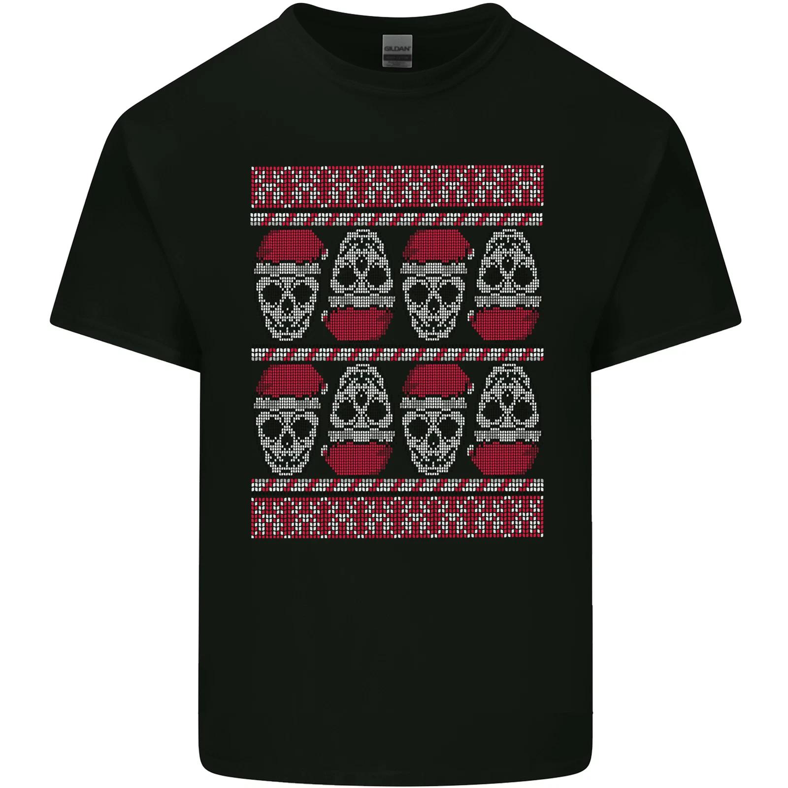 Christmas Skulls Xmas Heavy Metal Rock Music Kids T-Shirt Childrens 3XL
