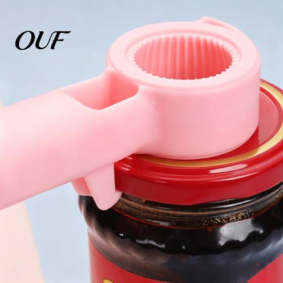 4 in 1 Utility Tool Bunny Shaped Bottle Opener, Multifunctional Manual Cap Remover, Compact Handheld Can Opener Comfortable Grip Handle Kitchen Gadget