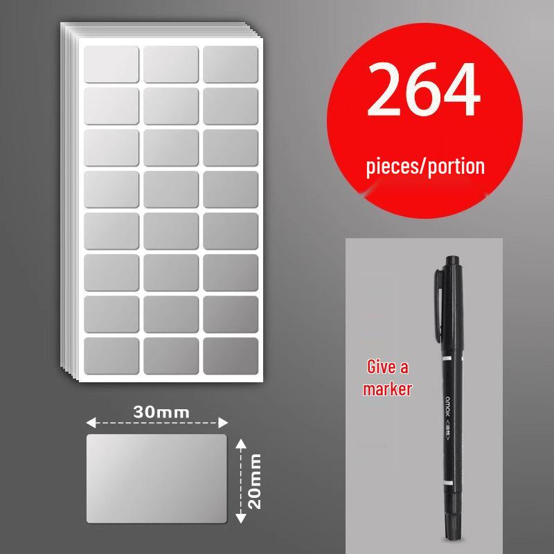 Waterproof Oil-Proof Tear-Resistant Silver Label Sticker for Handwritten Food and Medicine Marking