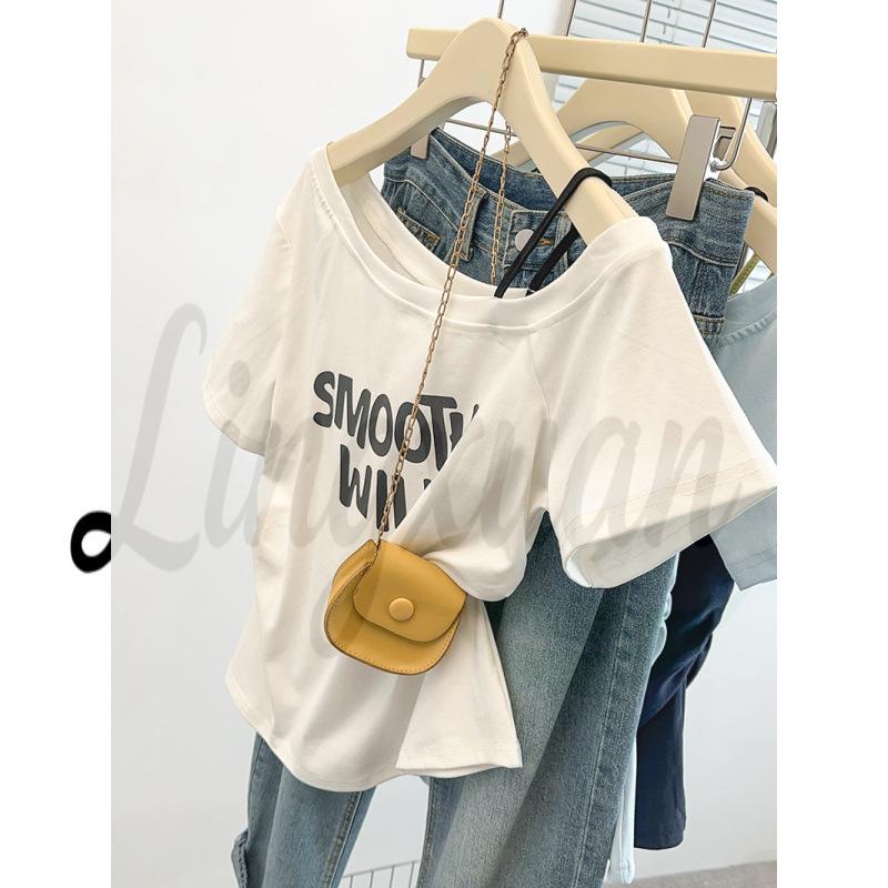 

Summer 2026 Plus Size Women s Color Block Off-Shoulder Camisole and Short Sleeve T-Shirt 3XL брудно-білий