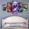 5 Panels Canvas Art Wall Animation Poster Painting Jujutsu Kaisen Fanart Living Room Picture Prints HD Modern Home Decor Mural