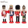 1Pc Christmas Doll Soldier Wood Decoration Made Nutcracker Puppet Desktop Pendants Ornaments For Xmas Tree Party New Year