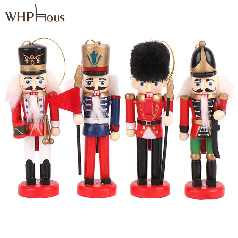 1Pc Christmas Doll Soldier Wood Decoration Made Nutcracker Puppet Desktop Pendants Ornaments For Xmas Tree Party New Year