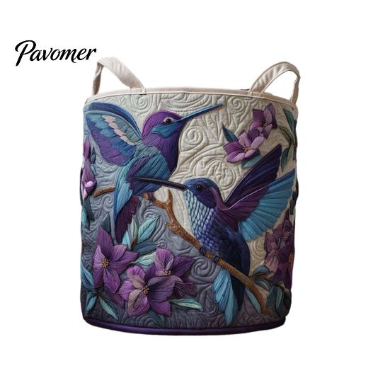 Cozy Laundry Hamper Quilted Basket, Thick Durable Fabric Storage Hamper, with Lightweight Basket Reinforced Handles, Clothes Toys Organizer