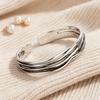 European and American Vintage Distressed Multi-layered Open Bangle, Simple Distressed Alloy Bracelet, Niche Fashion, Trendy and Versatile Accessory