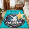 1PC Custom Name Rabbit Floral Garden Theme Floor Mat Ideal for Living Room, Game Rooms, Office, Bedroom,Floor Mat Playful Design