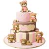6 Pcs 3D Bear Cake Toppers Bear Cake Decorations Baby Shower Party Favors Home Ornaments for Baby Shower Birthday Party Cake Supplies Boys Girl