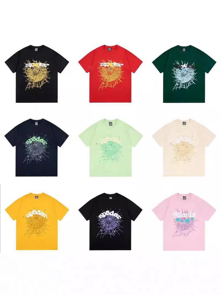 New Trendy Spider Web Print Short Sleeve Men's T-Shirt - Celebrity Style
