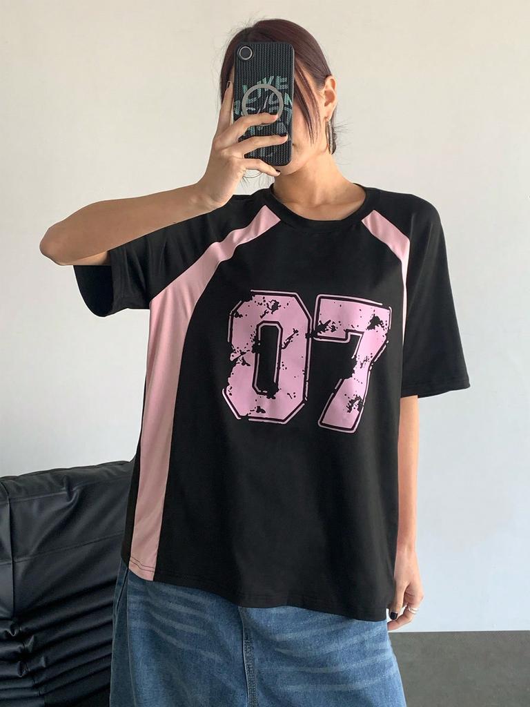 Hot-selling women's short-sleeved printed sports jersey, summer slim fit women's T-shirt, beautiful and fashionable women's clothing.