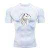 Men's Quick Dry Compression Workout T-Shirt, Stylish Wolf He