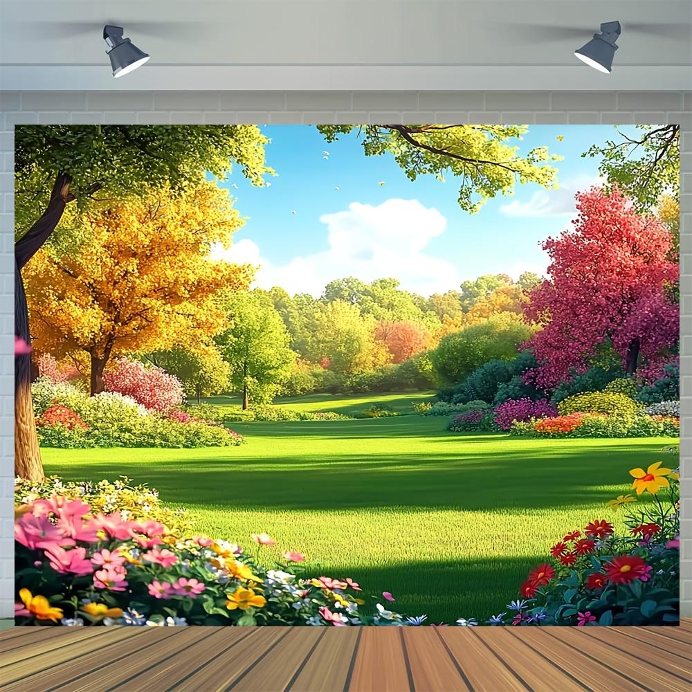 1 piece spring landscape photography background spring landscape backdrop made of polyester 100x150cm