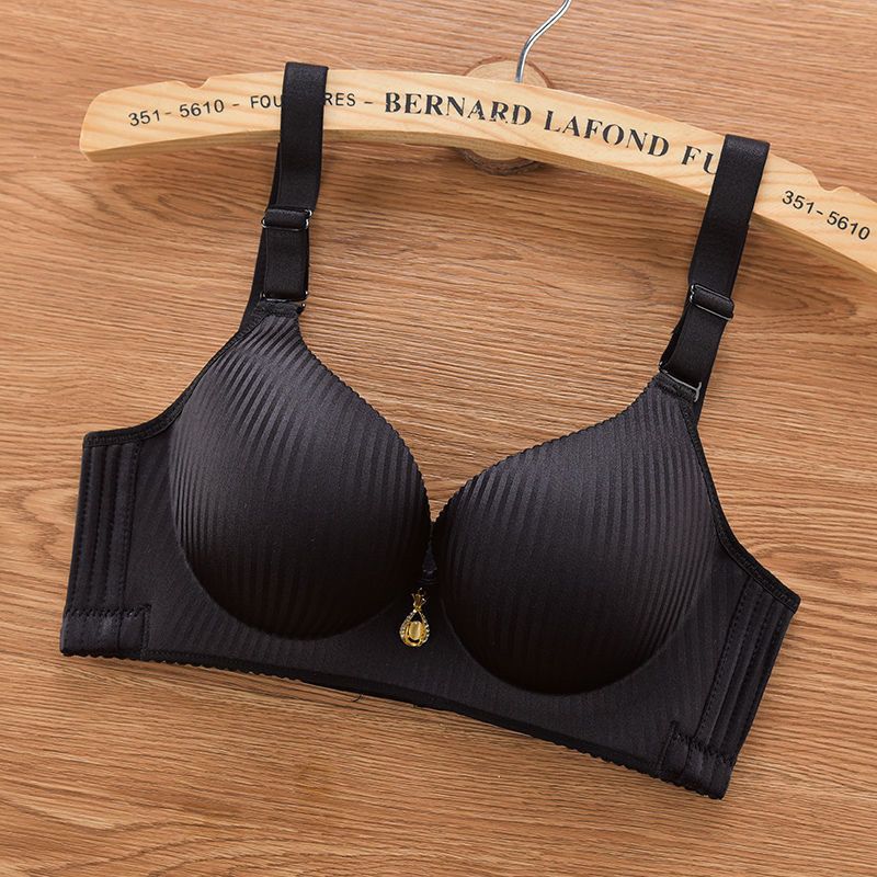 Red Seamless Push Up Bra with Rhinestone Pendant and Adjustable Straps S чёрный
