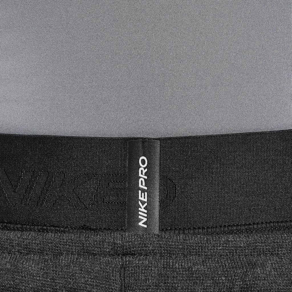 Nike Pro Dri-FIT Solid Mid-Rise Loose Straight Leg Leggings Kids Leggings Smoke-Gray FJ6821-084