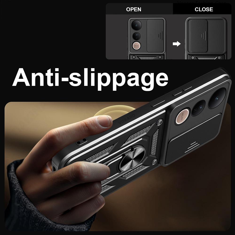 Slide Lens Armor Funda For Vivo V50 Lite 4G Case for Vivo V50 Lite Y38 Y39 Y29S T3X 5G Global Y04 4G Y200i Y300i Case Ring Cover