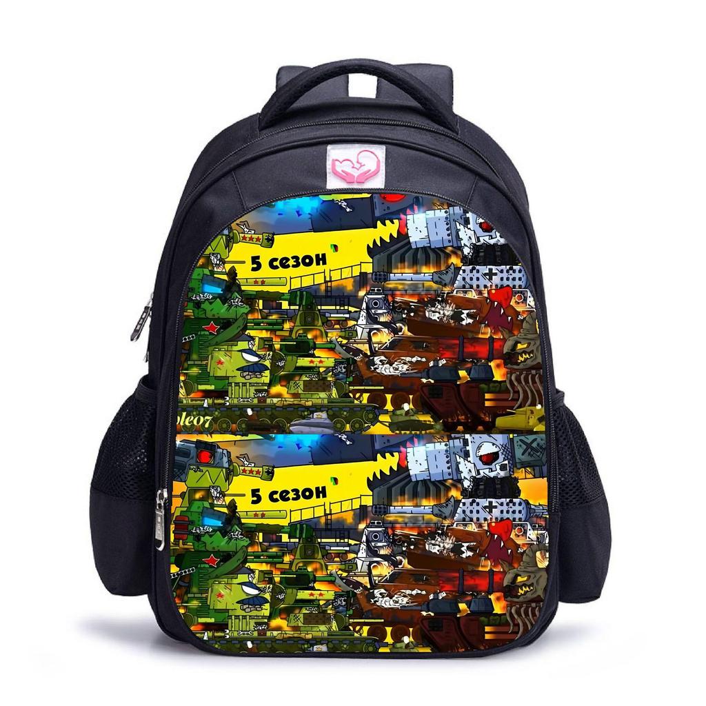 World of Tanks Schoolbag: Kids' Large Capacity Casual Backpack in Three Sizes
