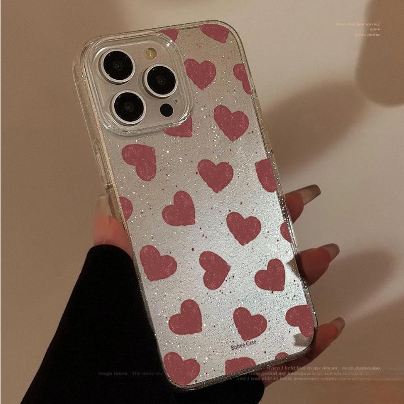 Minimalistisches Herz Glitzer Transparentes Handyhülle Für iPhone 17 Pro Max 16 15 14 13 12 11 XS XR X 7 8 Plus 17E Air Stoßfest Weiche Hülle