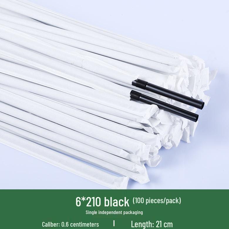 Individually Wrapped Black, White, Transparent, and Colored Disposable Plastic Straws