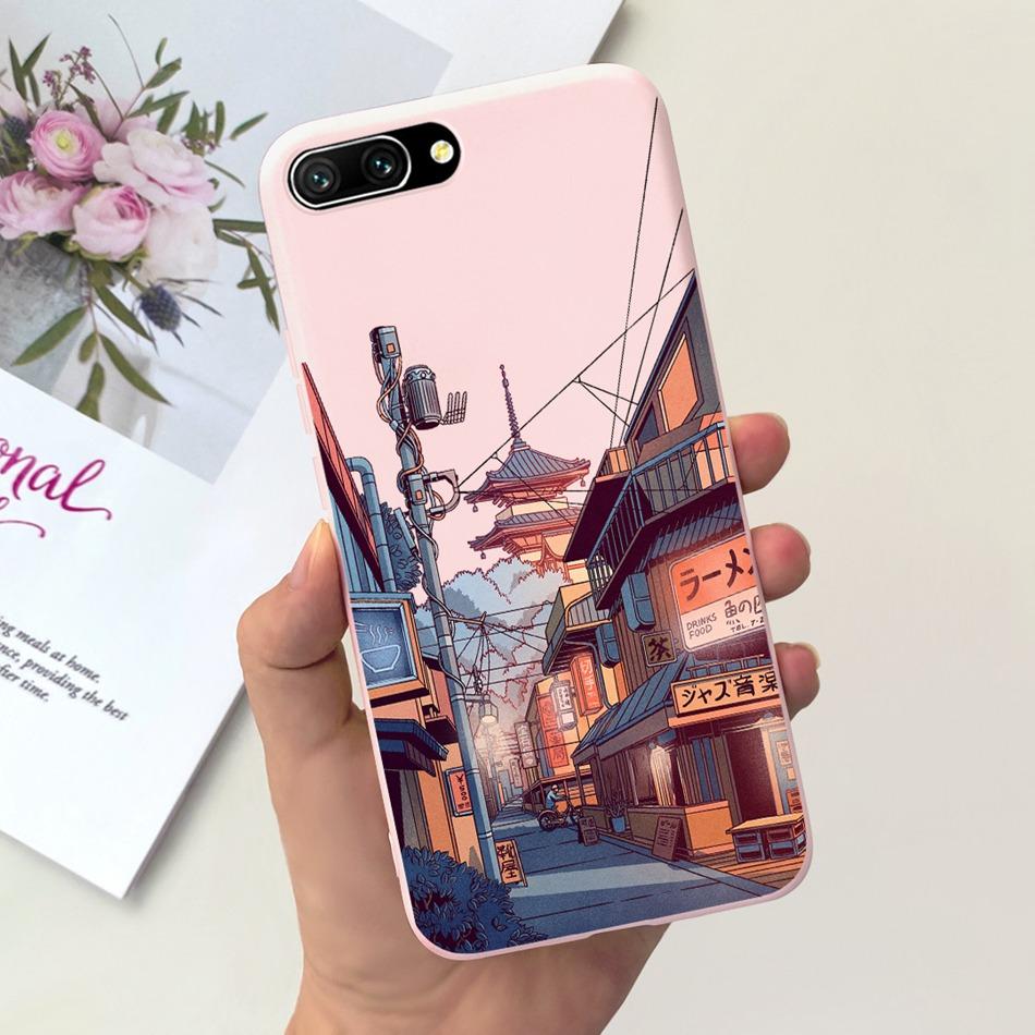 For Honor 10 Case Honor10 COL-L19 COL-L29 Fashion Moon Pattern Soft Silicon Protective Cover Phone Cases