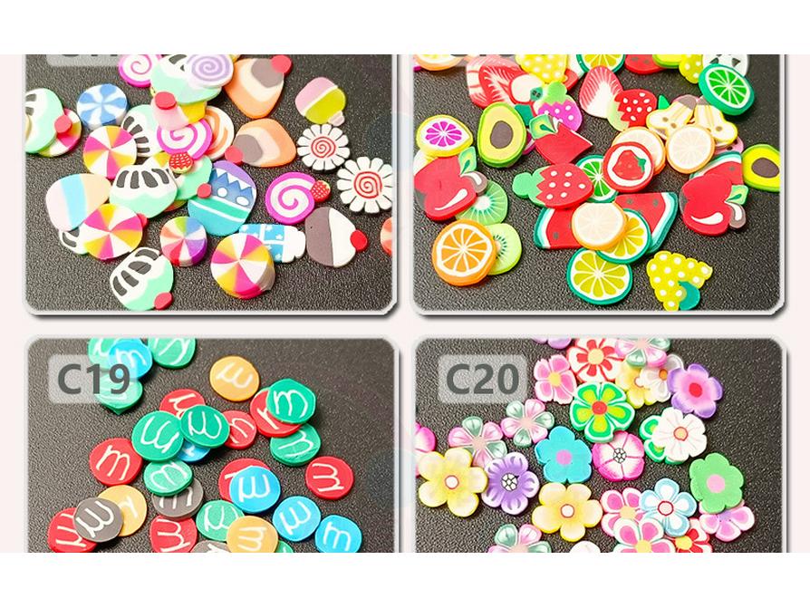 Yaleduo DIY Fruit Polymer Clay Slices for Slime, Crafts, and Nail Art Decor