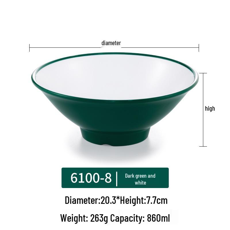 Große Melamin-Ramen-Schüssel für Nudelläden - Konische Luosifen, Mala Tang, Suppen- & Reispudding-Schüssel