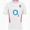 Camisa de Rugby da Inglaterra Rosa Vermelha O2 Patrocinador Six Nations Camisa de Rugby para Homem