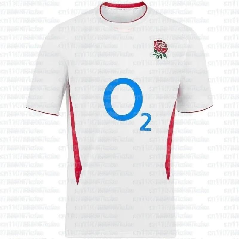 

Англия Регби Белая Футболка с Красной Розой Спонсор O2 Six Nations Регбийная Рубашка для Мужчин 5XL
