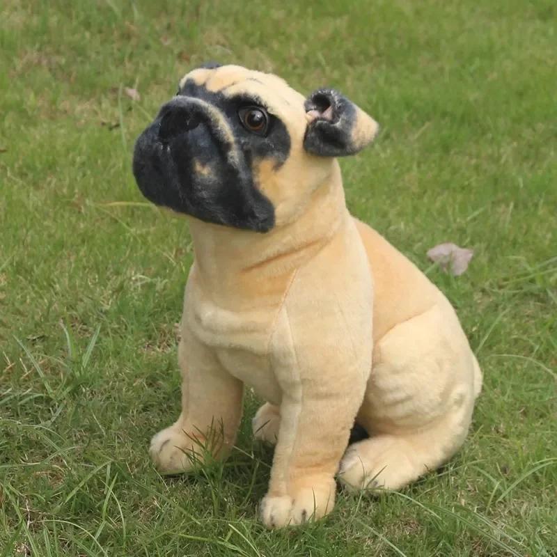 40cm Simulated Animals Lovely Lying Bulldog Shar Pei Dog Car Sofa Bed Throw Pillow Doll Lively Kids Decoration Plush Toys Gift