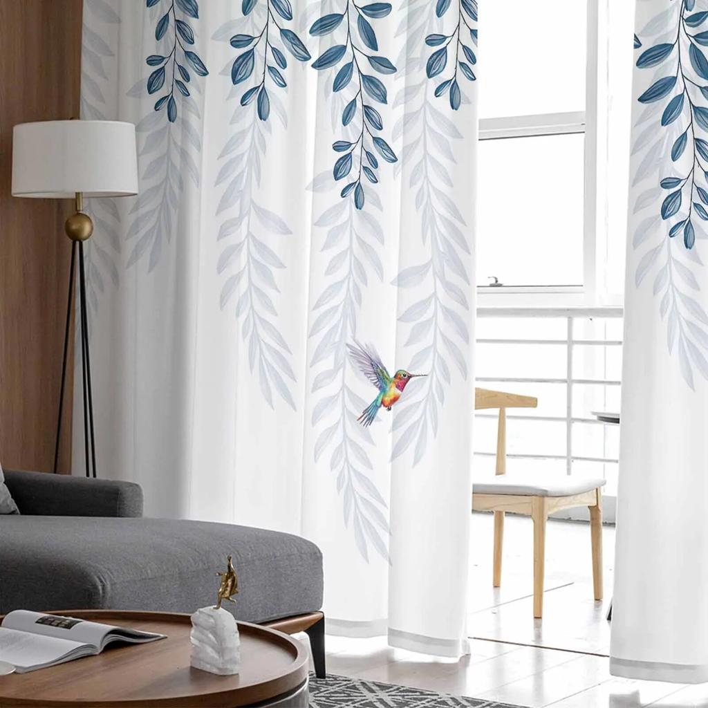 Animal Bird Leaves Sheer Curtains For Living Room Kitchen Window Curtains Bedroom Tulle Voile Curtains