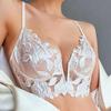 French Explosive Deep V Sexy Embroidered Lace Underwear Women's Ultra-thin Big Breasts Small Gathering Bra